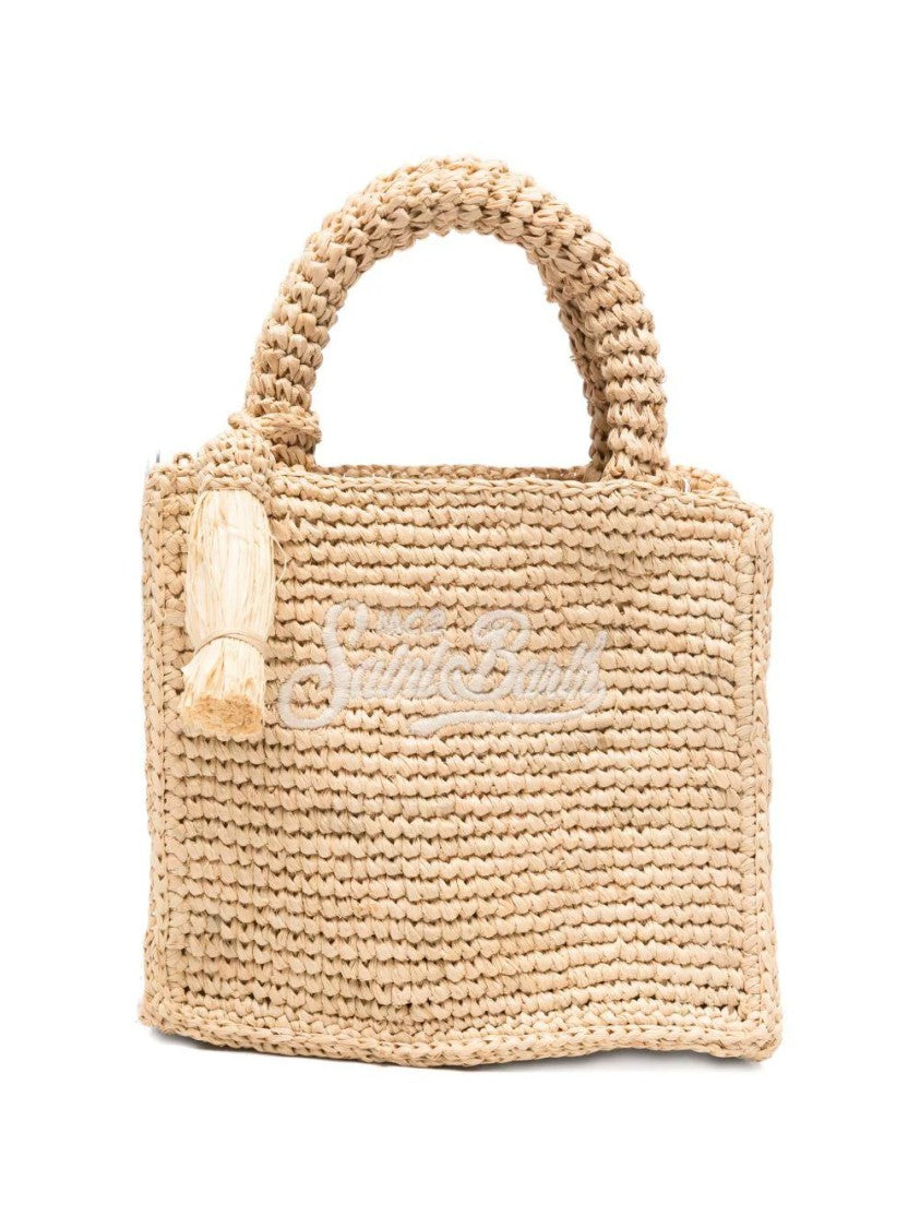 Mc2 Saint Barth Woven Handbag With Rectangular Shape And Braided Design