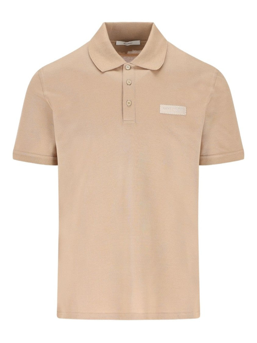 Givenchy Beige Silk And Nylon Tonal Polo