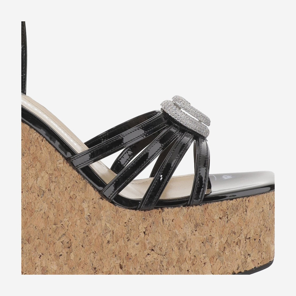 Mach & Mach Wedge Sandal With Heart Decoration