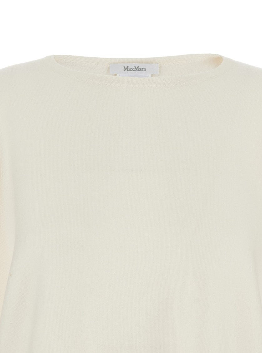 Max Mara Relaxed Fit Fine Wool Sweater With Tied Sleeves