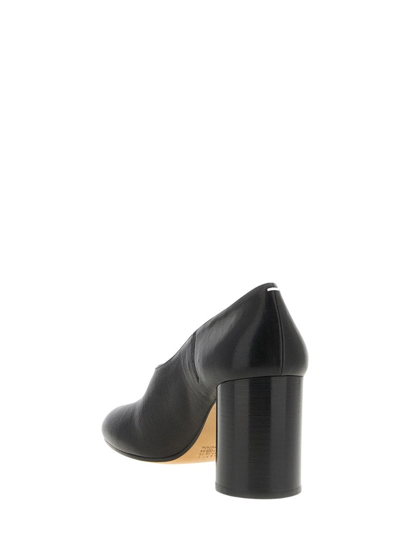 Maison Margiela Black Split Toe Block Heel Leather Pumps