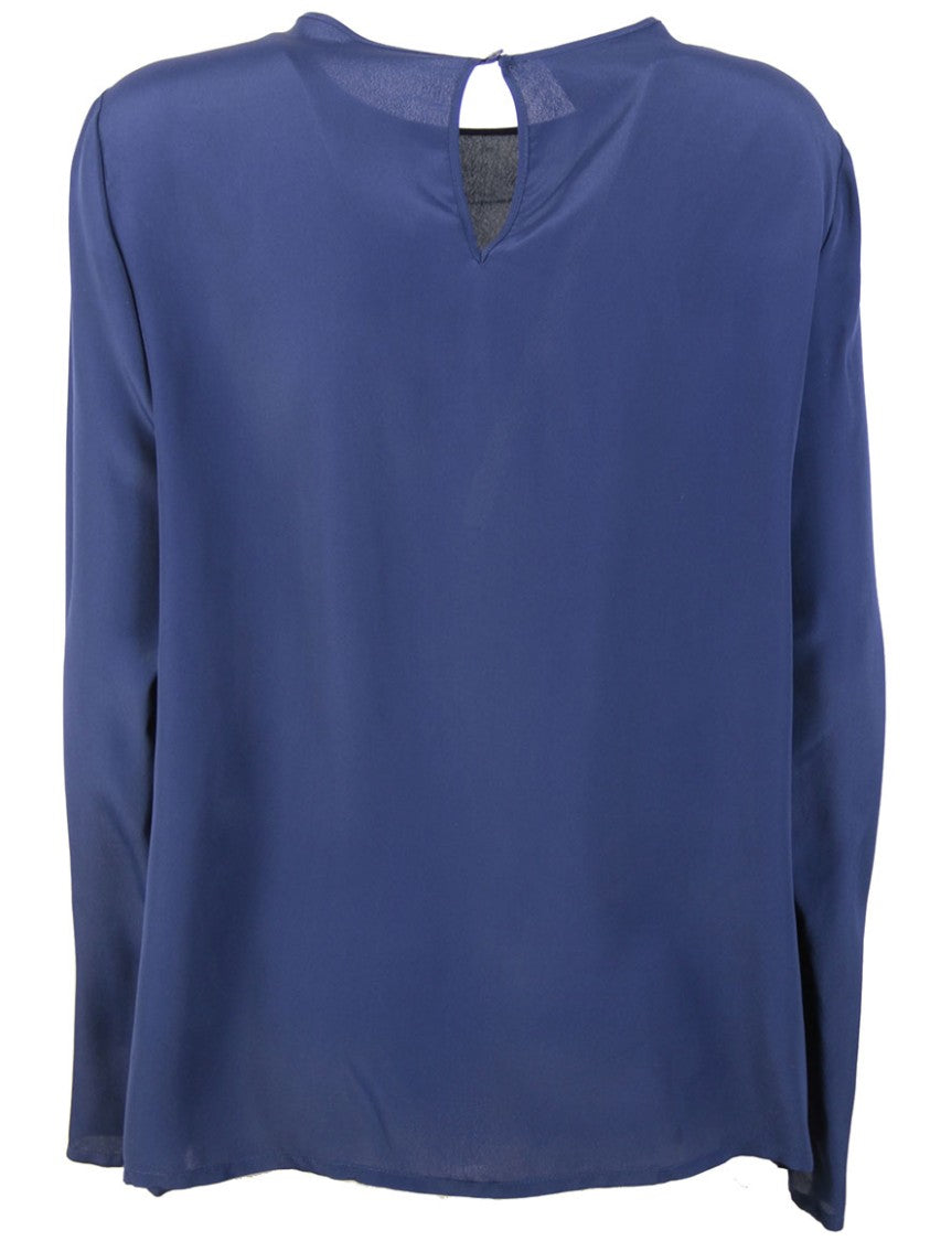 Alberta Ferretti Long-Sleeved Blouse With Keyhole Closure And Graphic Print
