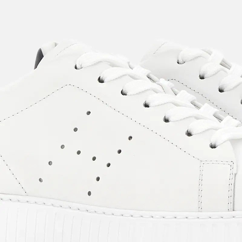Hogan White Perforated Leather Textured Sole Sneakers
