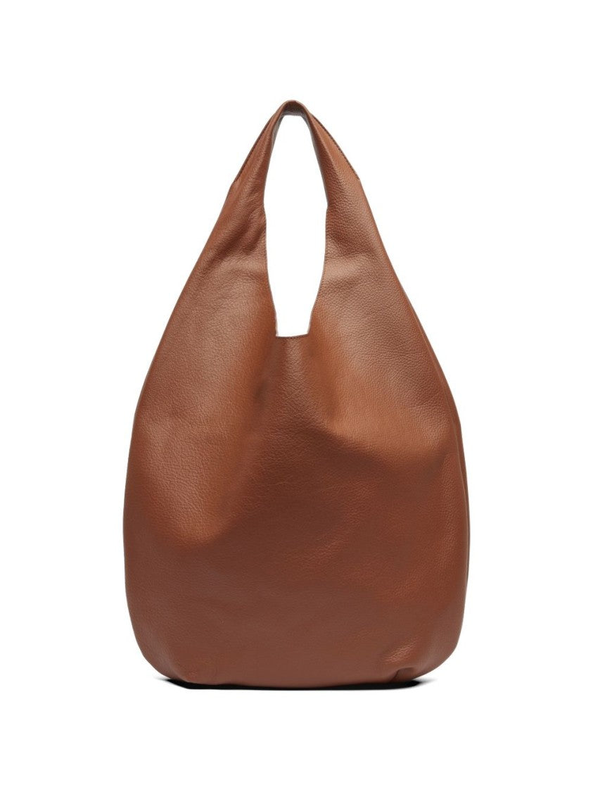 A.P.C. Brown Le Neige Hammered Leather Hobo Bag