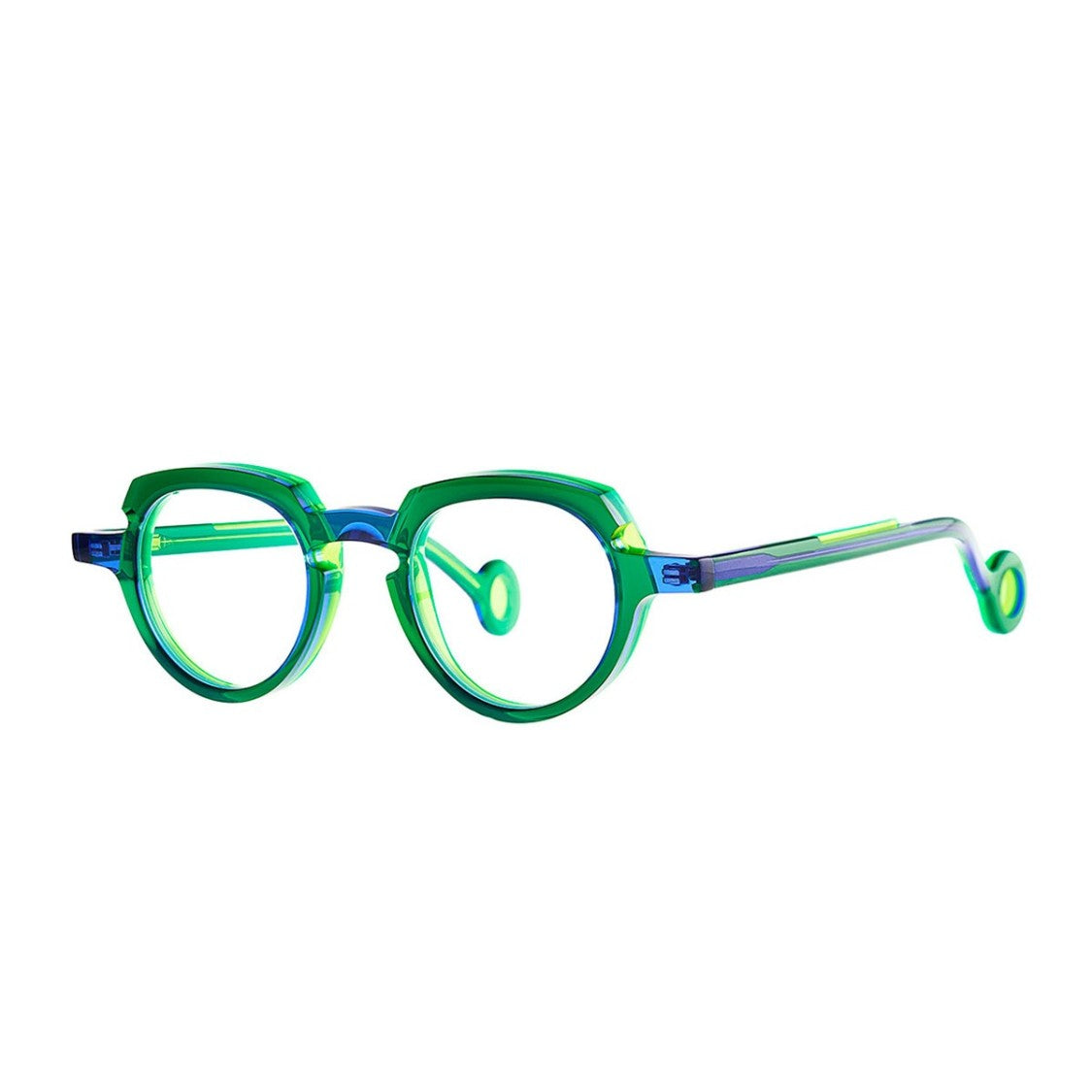 Theo Eyewear Blue Andy Acetate Geometric Eyewear