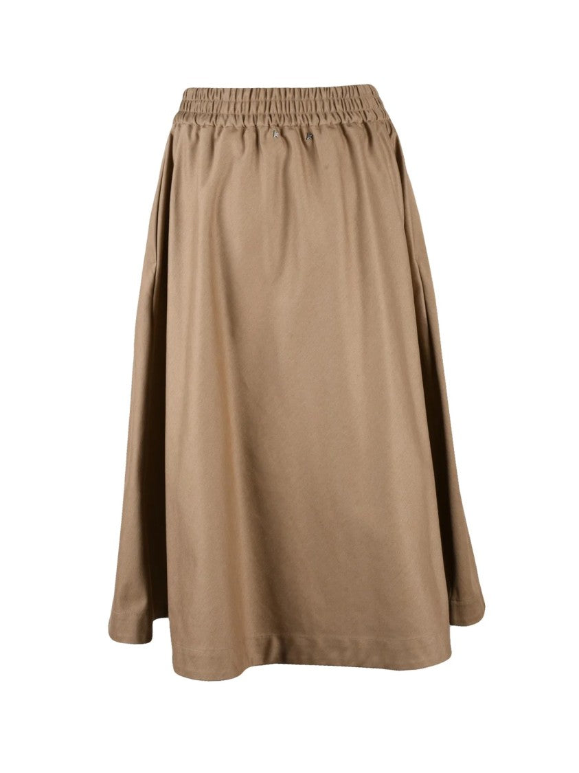 Golden Goose Beige Morena Cotton Elastomultiester Polyester Circle Skirt