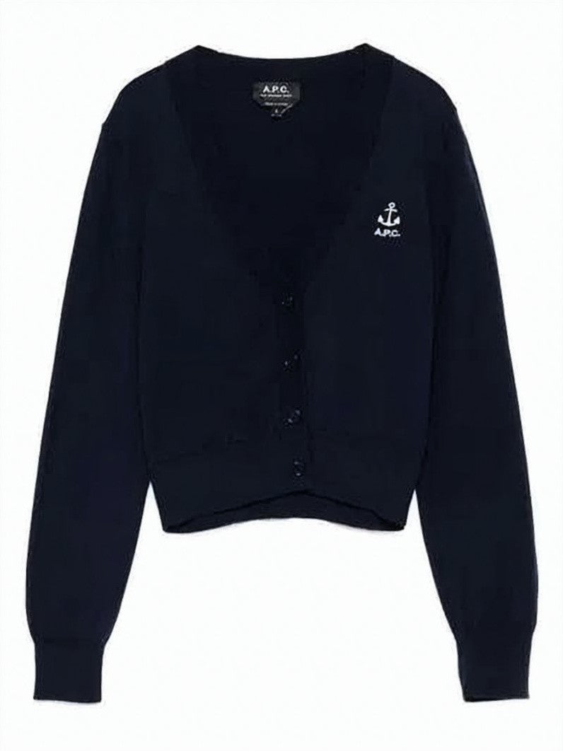 A.P.C. Cropped Cardigan With Deep V-Neckline