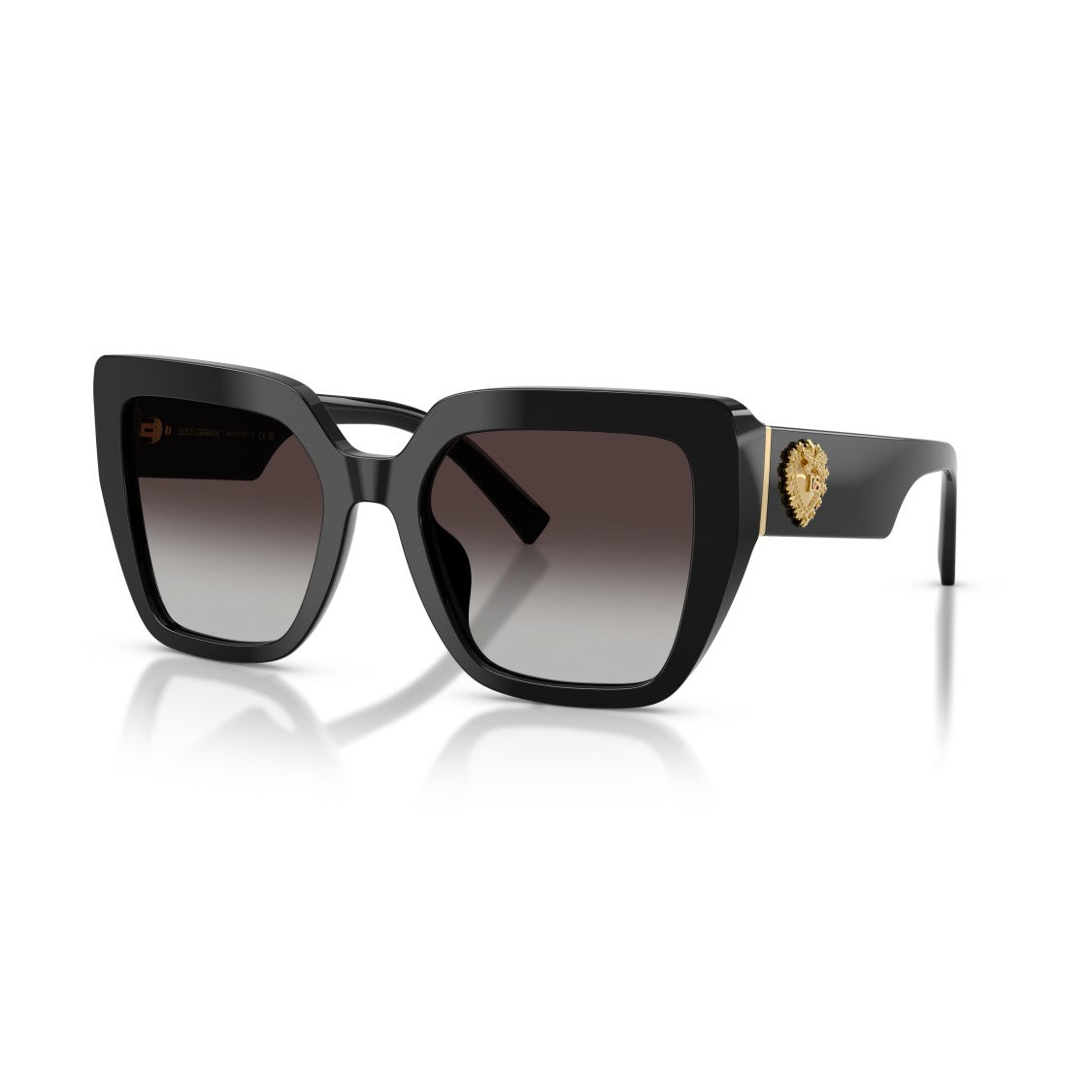 Dolce & Gabbana Oversized Square Frame Sunglasses With Heart Accents