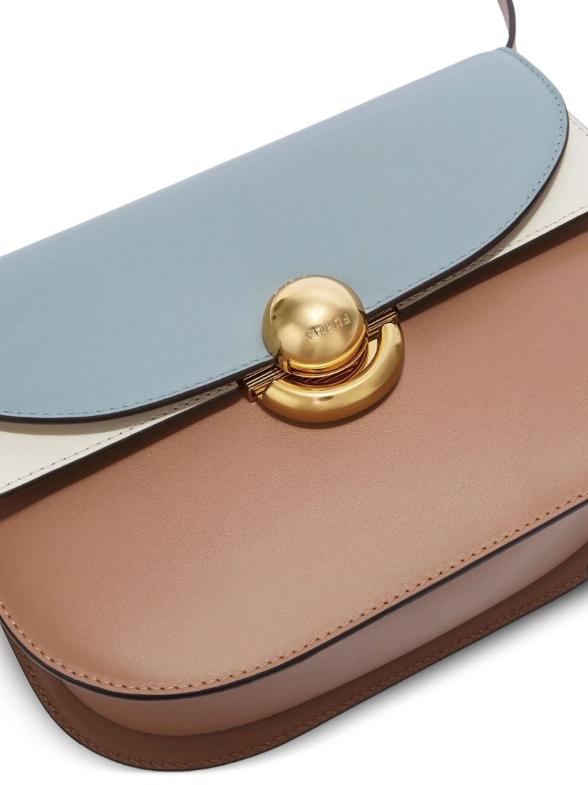 Furla Structured Shoulder Bag In Cognac Brown