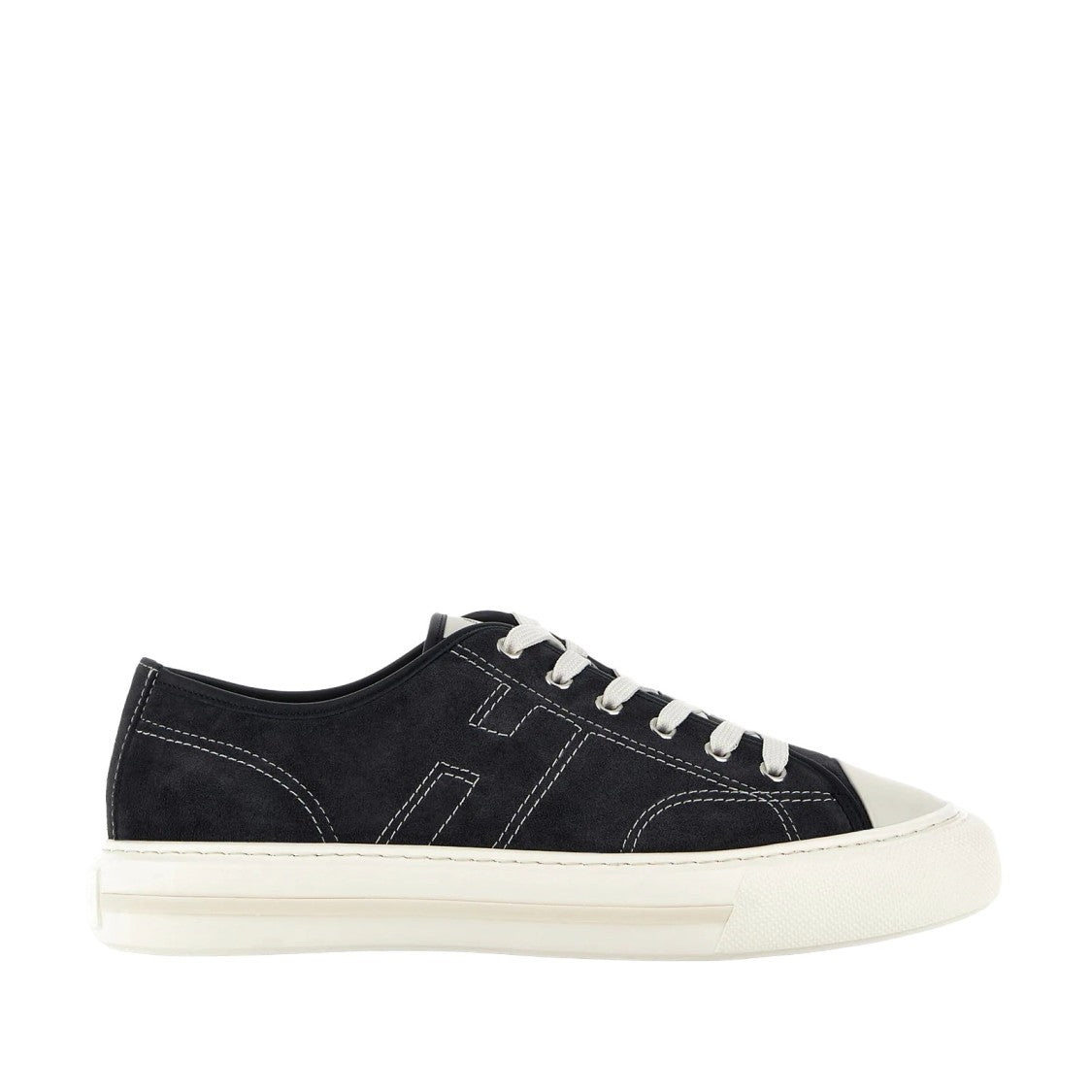 Hogan H691 Allacciato H Cuciture Sneakers In Blue