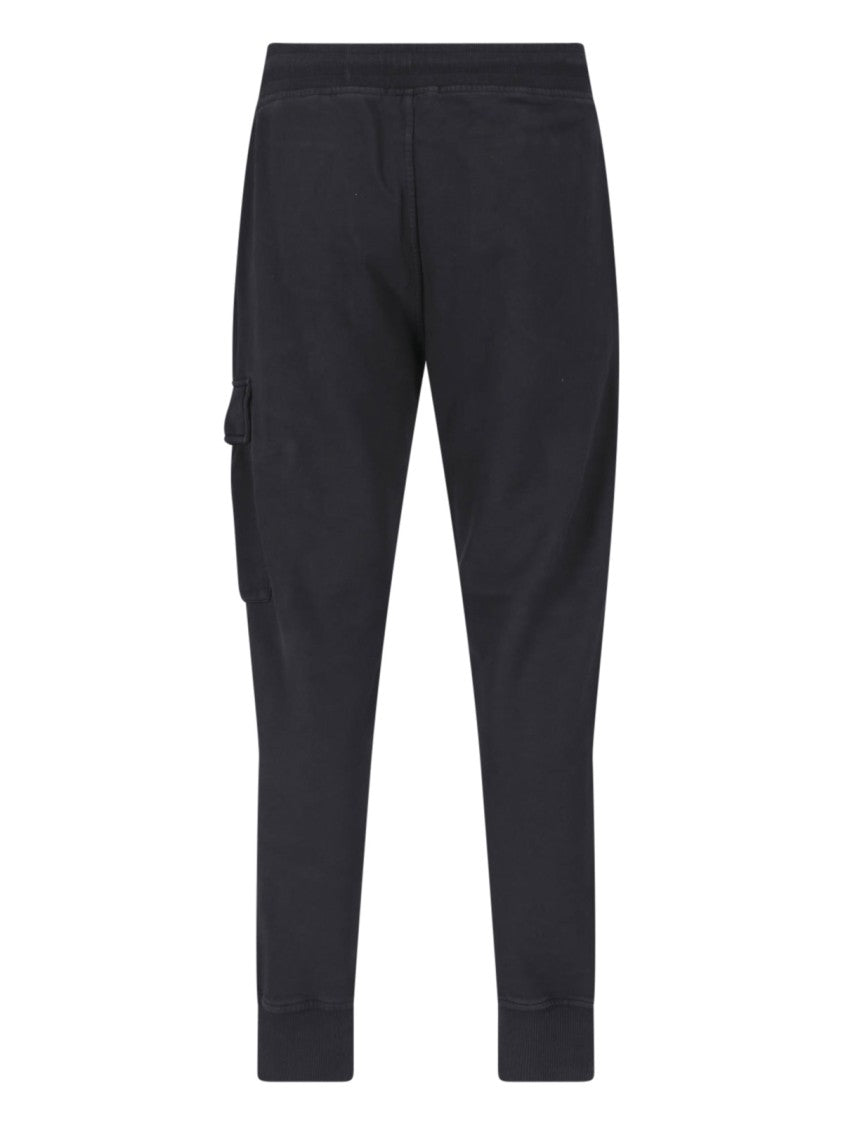 C.P. Company Black Cargo Cotton Slim Sweatpants