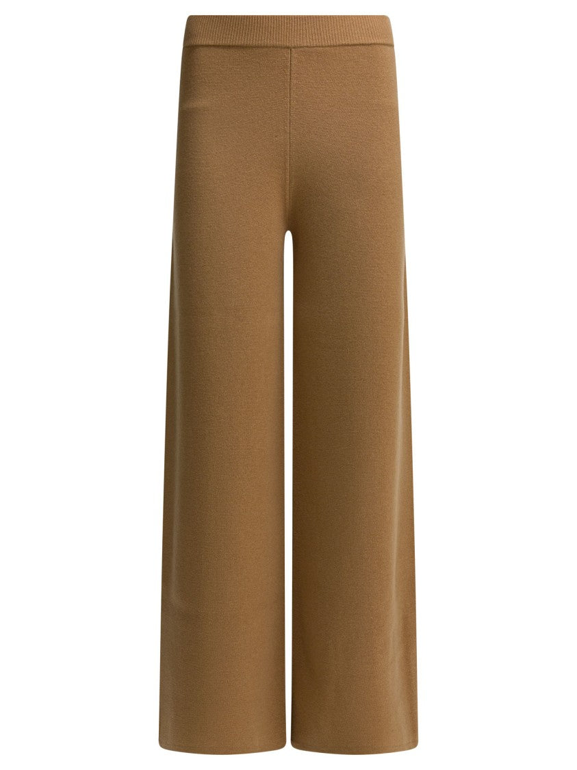 Max Mara Cropped Wide-Leg Trousers With Ribbed Waistband