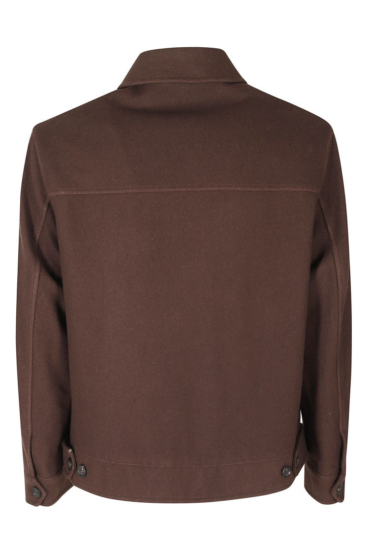 Circolo 1901 Bistre Virgin Wool Blouson Jacket With Minimalist Design