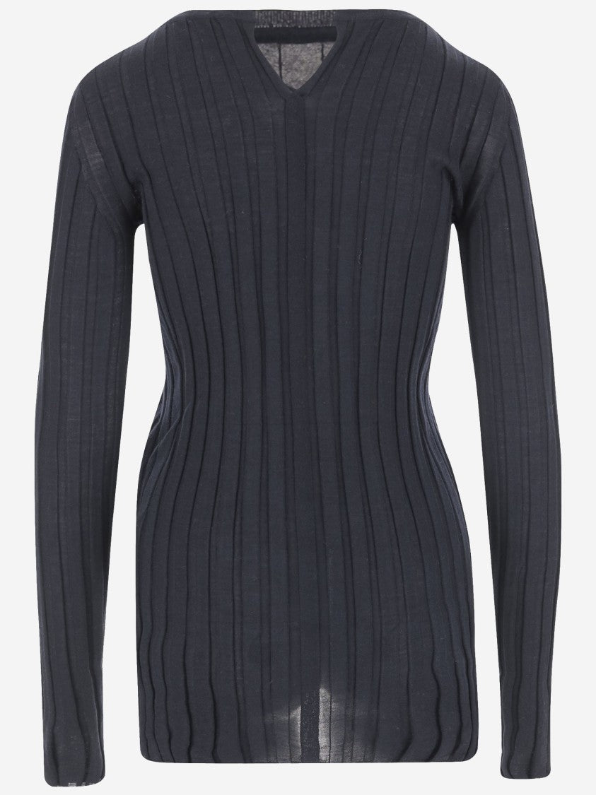 Carven Ribbed Wool And Silk Sweater