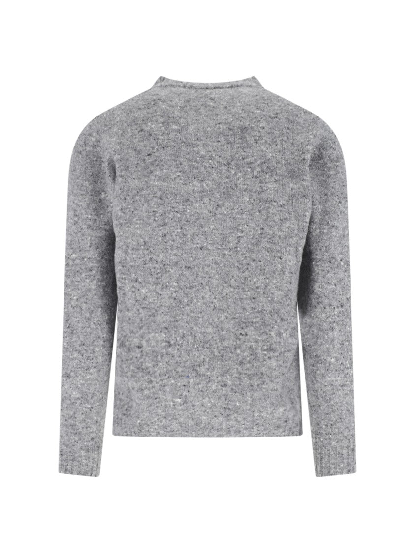 Drumohr Cashmere And Wool Knit Sweater With Ribbed Finishes