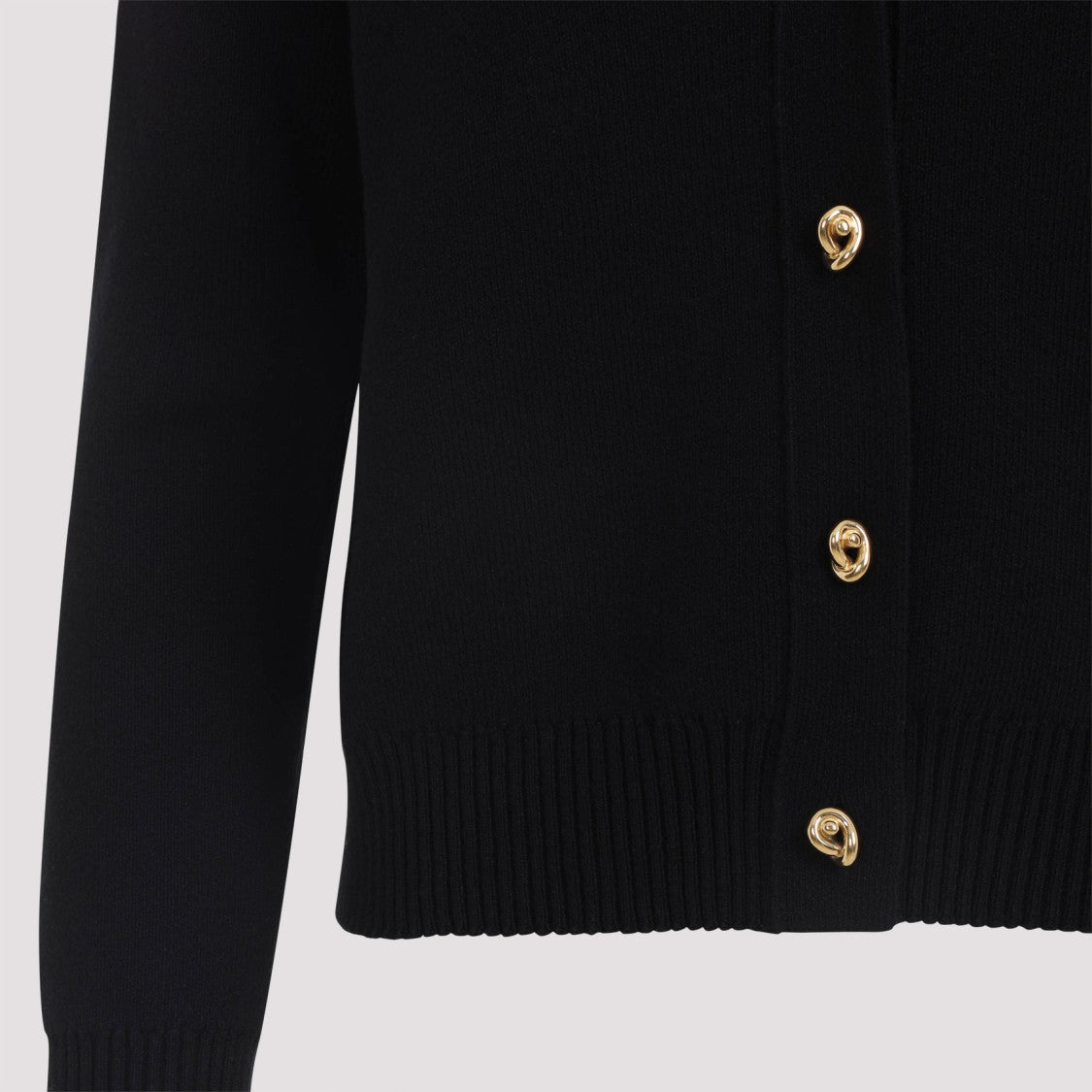 Bottega Veneta Pointed Collar Cardigan With Gold-Tone Knot Buttons