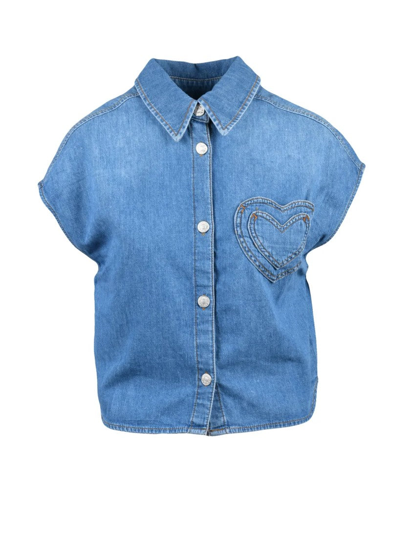 Mo5ch1no Jeans Blue Cotton Women Shirt