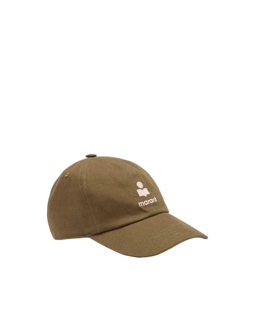 Isabel Marant Khaki Light Pink Tomas Cotton Hat