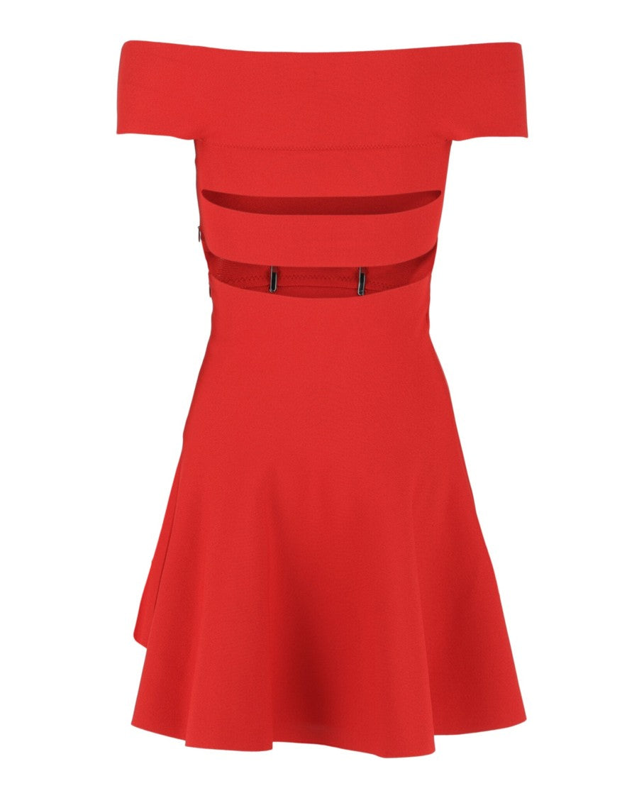 Alexander Mcqueen Off-Shoulder Mini Dress With Cutout Accents