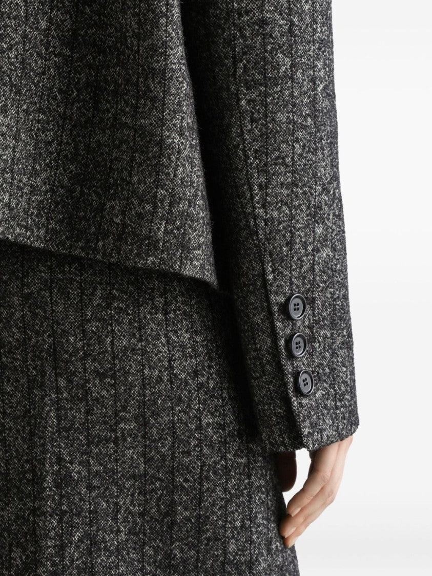 Dolce & Gabbana Cropped Double-Breasted Jacket With Leopard-Print Lining