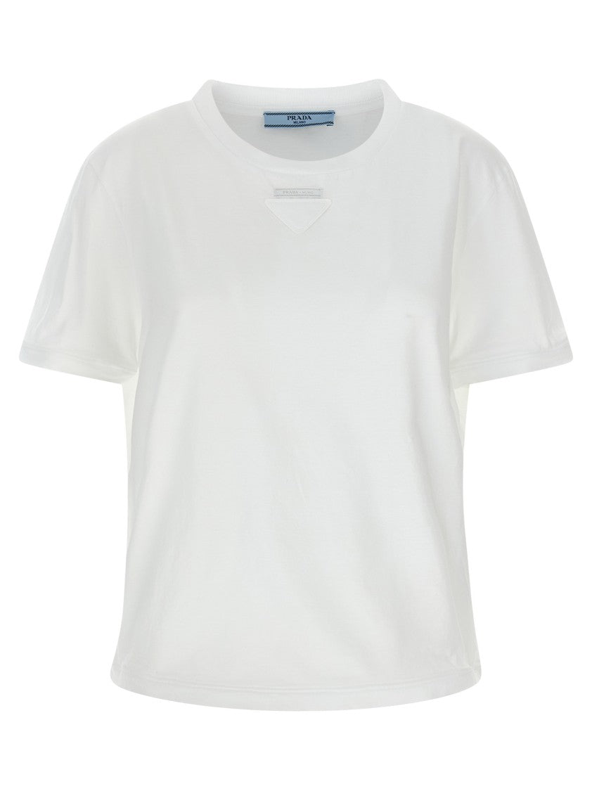 Prada Customizable Cotton Jersey T-Shirt With Wire Detail