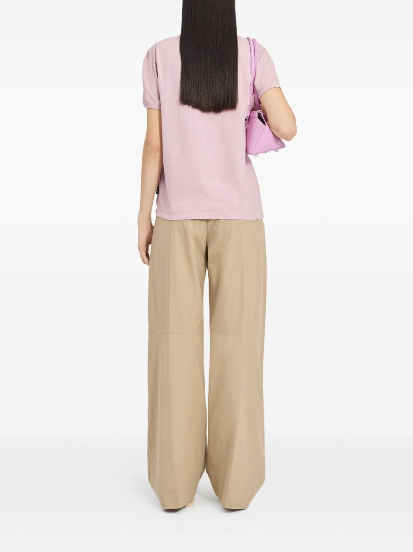 Mm6 By Maison Margiela Light Pink Typography T-Shirt