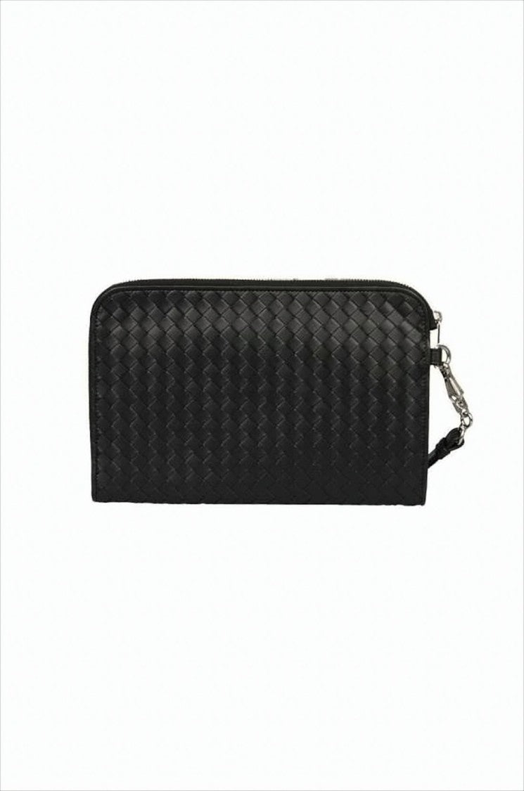 Bottega Veneta Rectangular Clutch With Signature Woven Leather Pattern
