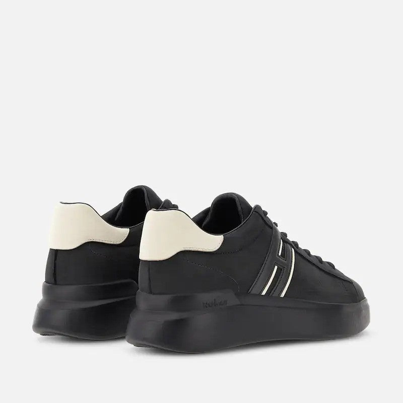 Hogan Black Calfskin Low-Top Sneakers