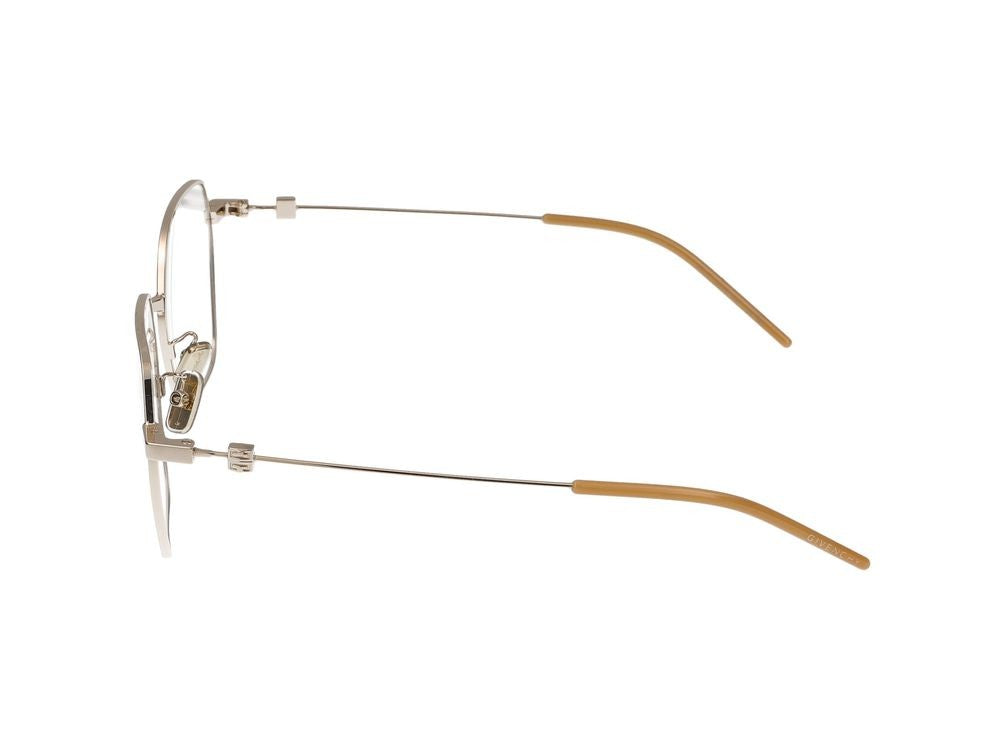 Givenchy Silver Geometric Metal Eyeglasses