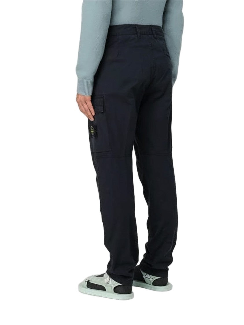Stone Island Straight Fit Pants With Distinctive Patch
