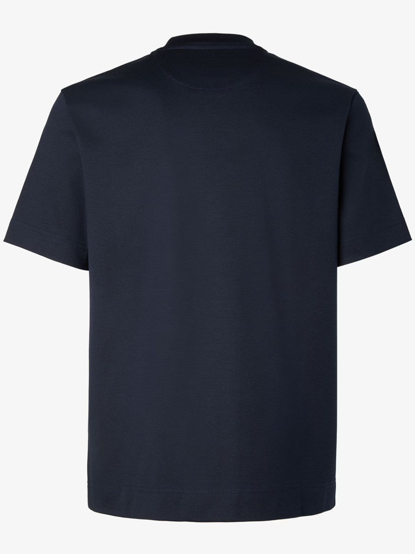 Fendi Regular Ff Stitching Black Embroidered T-Shirt