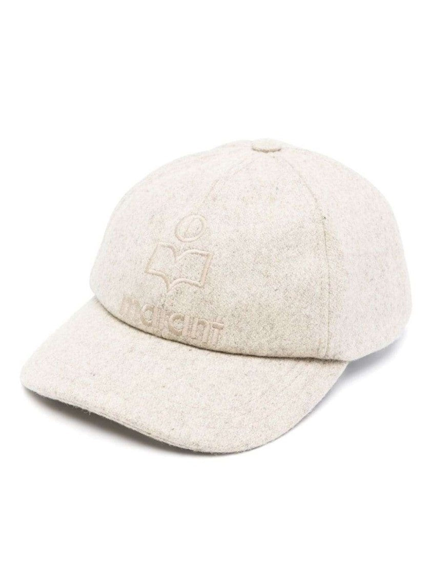 Isabel Marant Sand Beige Embroidered-Logo Baseball Cap