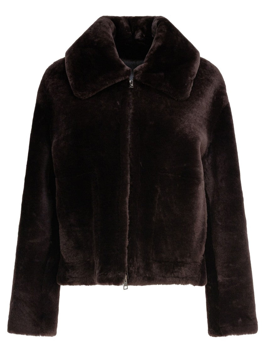 B&W Plush Brown Lamb Fur Coat