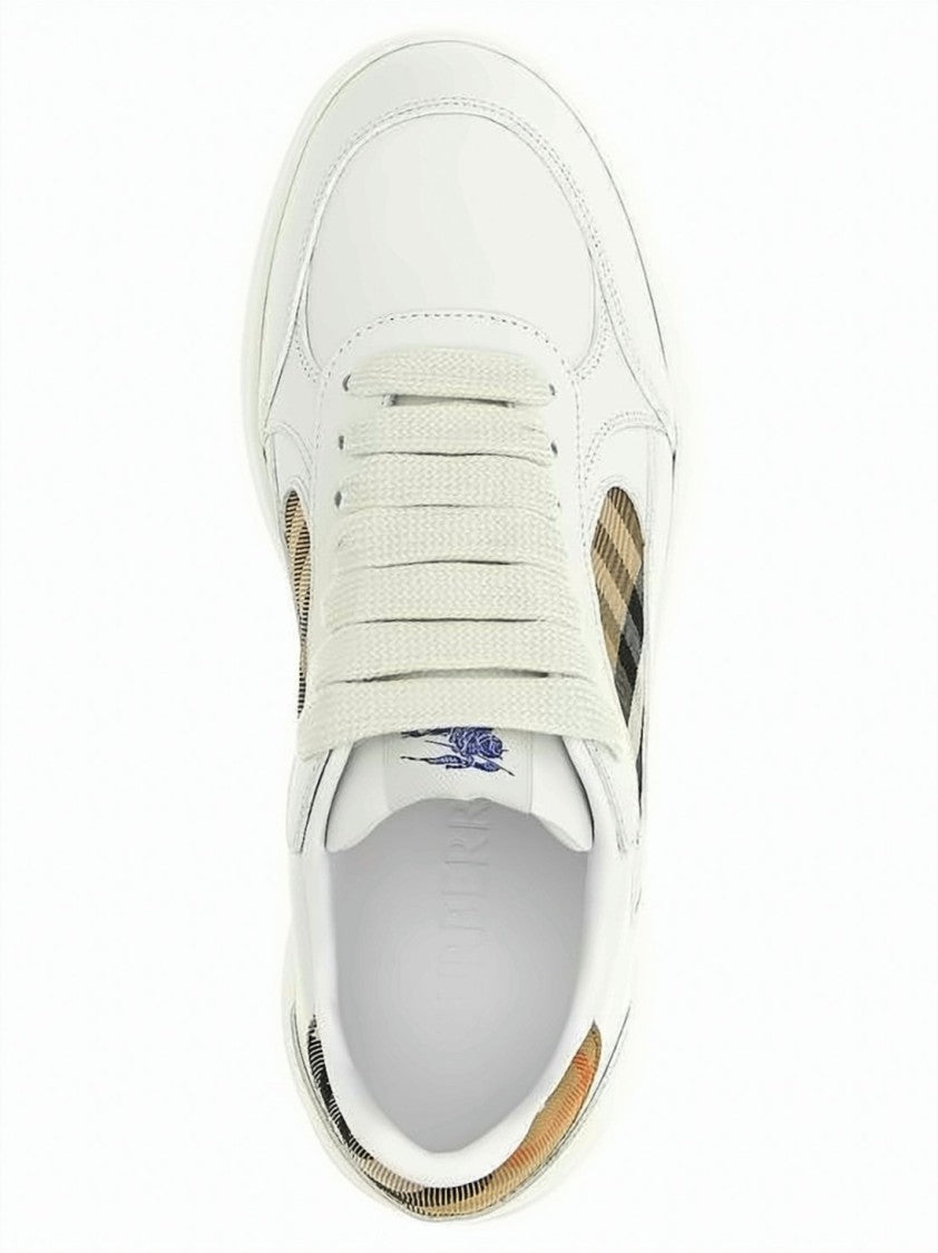 Burberry Leather Sneakers With Signature Check Panels