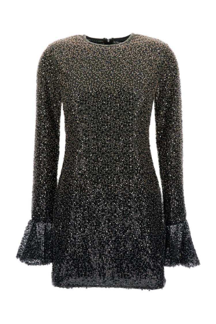 Rotate Fully Embellished Mini Dress With Flared Cuffs