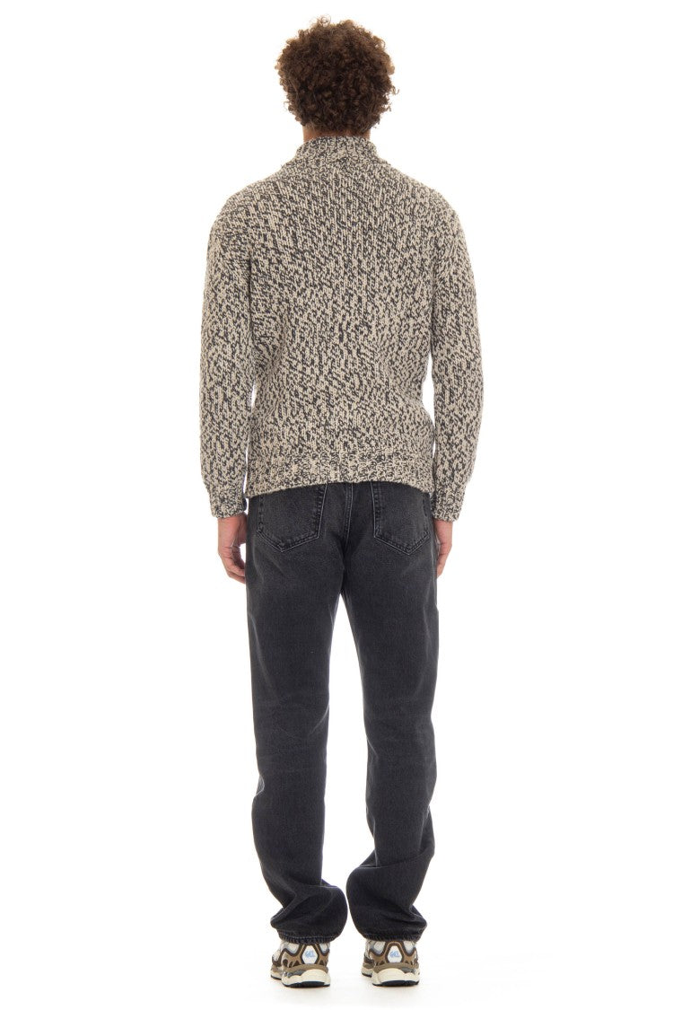 Eleventy Cashmere Moulinè Full-Zip Sweater