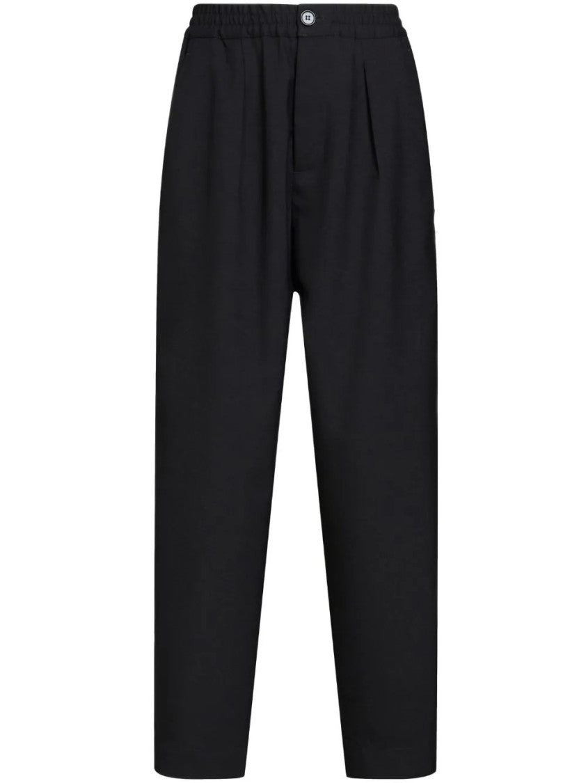 Marni Virgin Wool Trousers With Pleats And Waistband