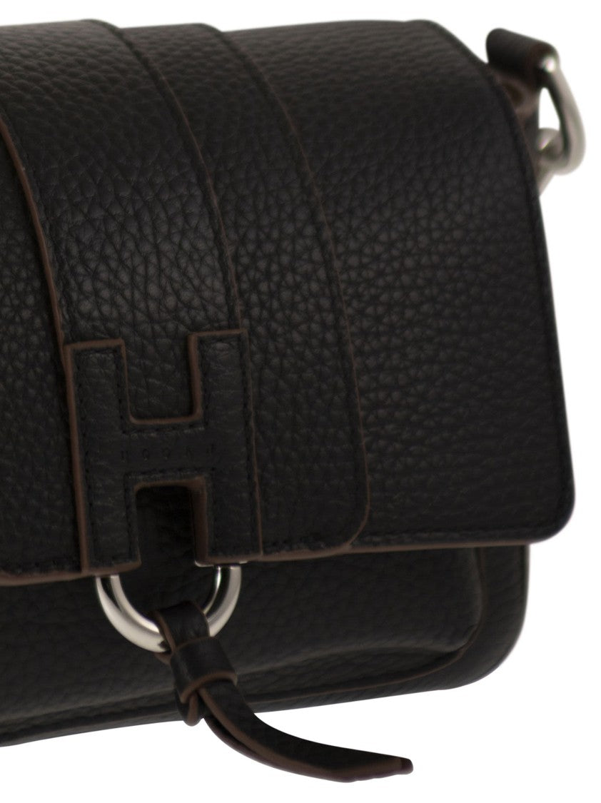 Hogan Trendy Leather Flap Bag