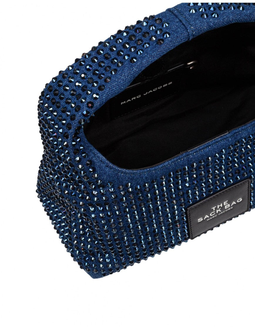 Marc Jacobs The Mini Sack Denim Handbag With Crystals