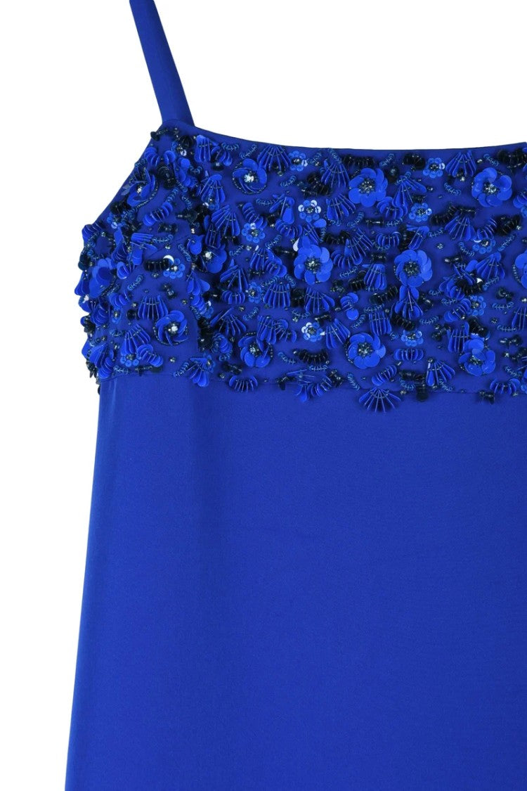 P.A.R.O.S.H. Longuette Sheath Dress - Royal Blue