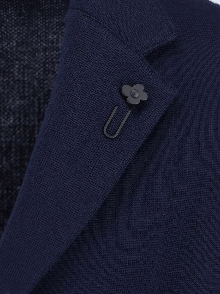 Lardini Tailored Floral-Pin Single-Breasted Blazer