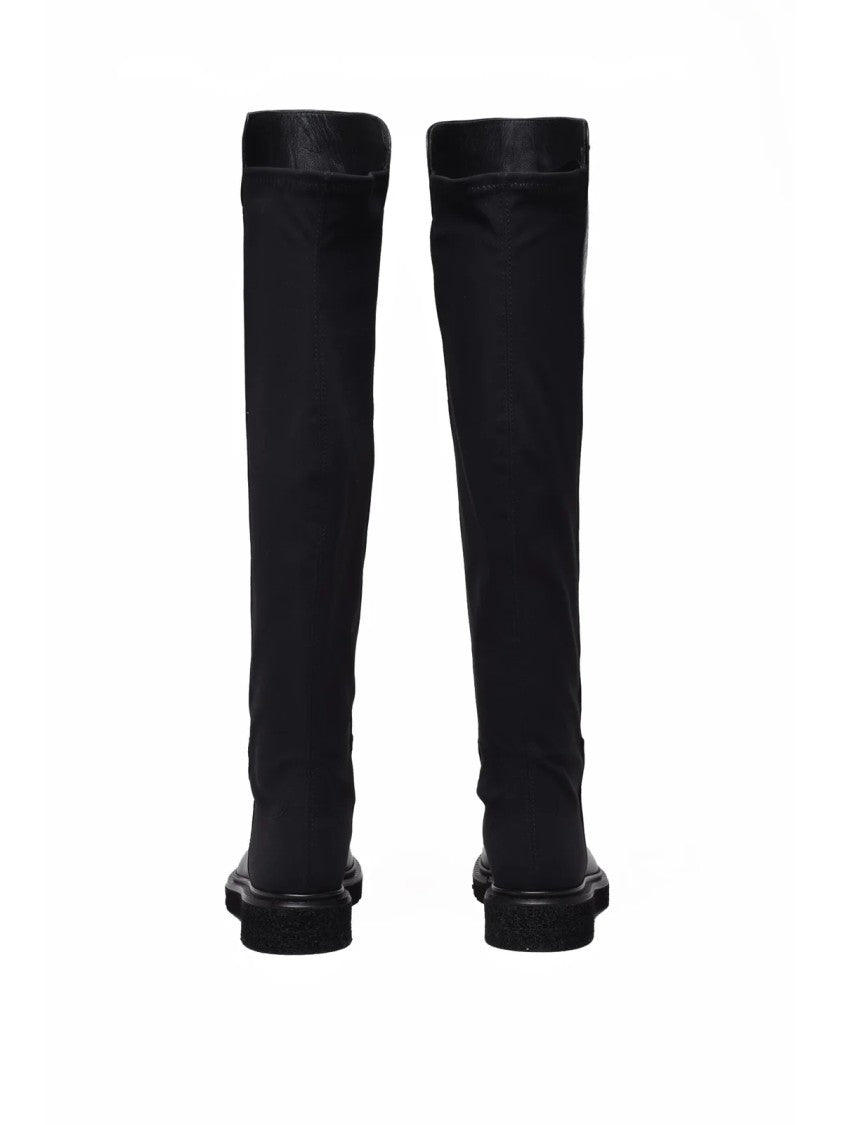 Guglielmo Rotta Black Leather Stretch Boots