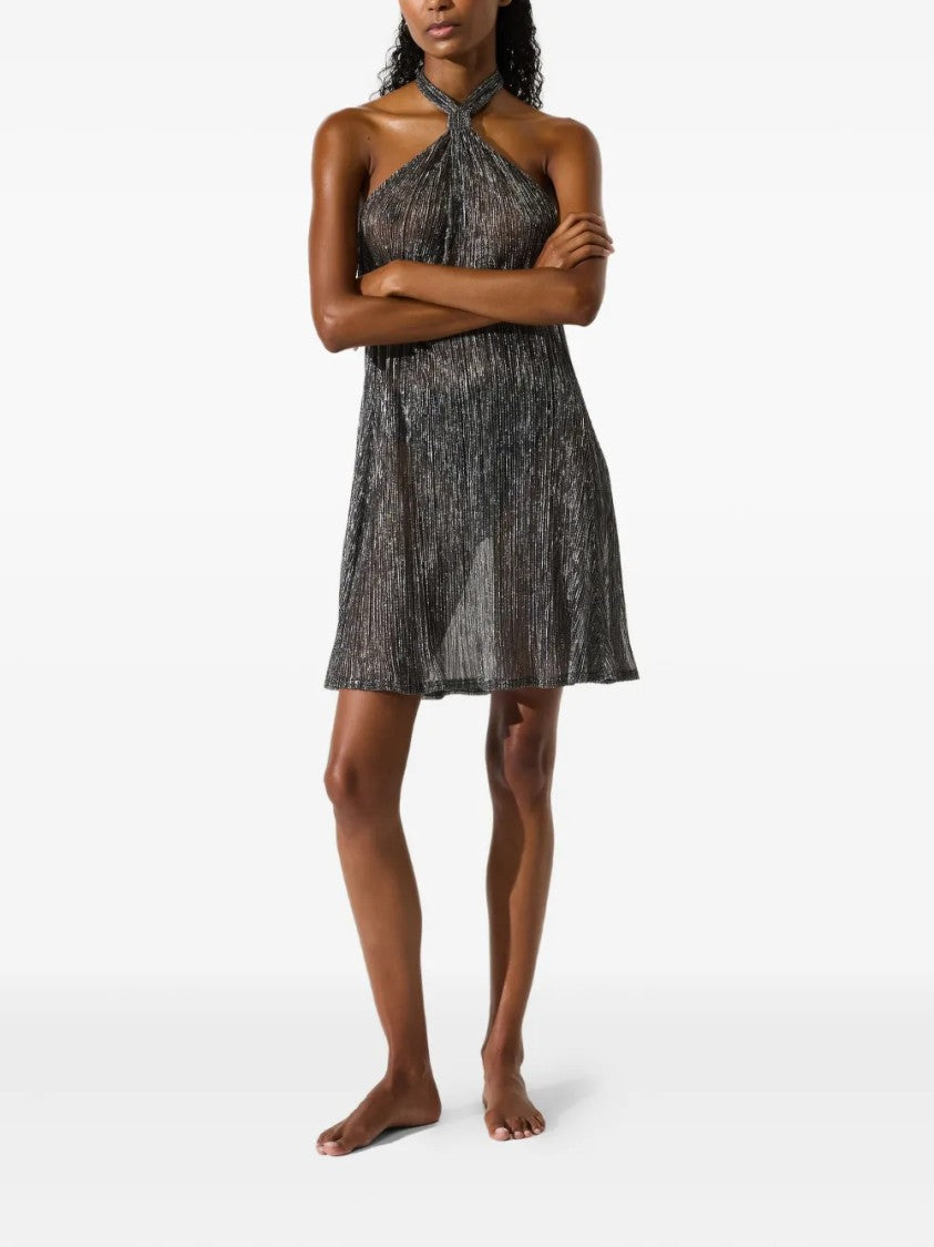 Karl Lagerfeld Halter Neck Mini Dress With Twisted Knot Detail