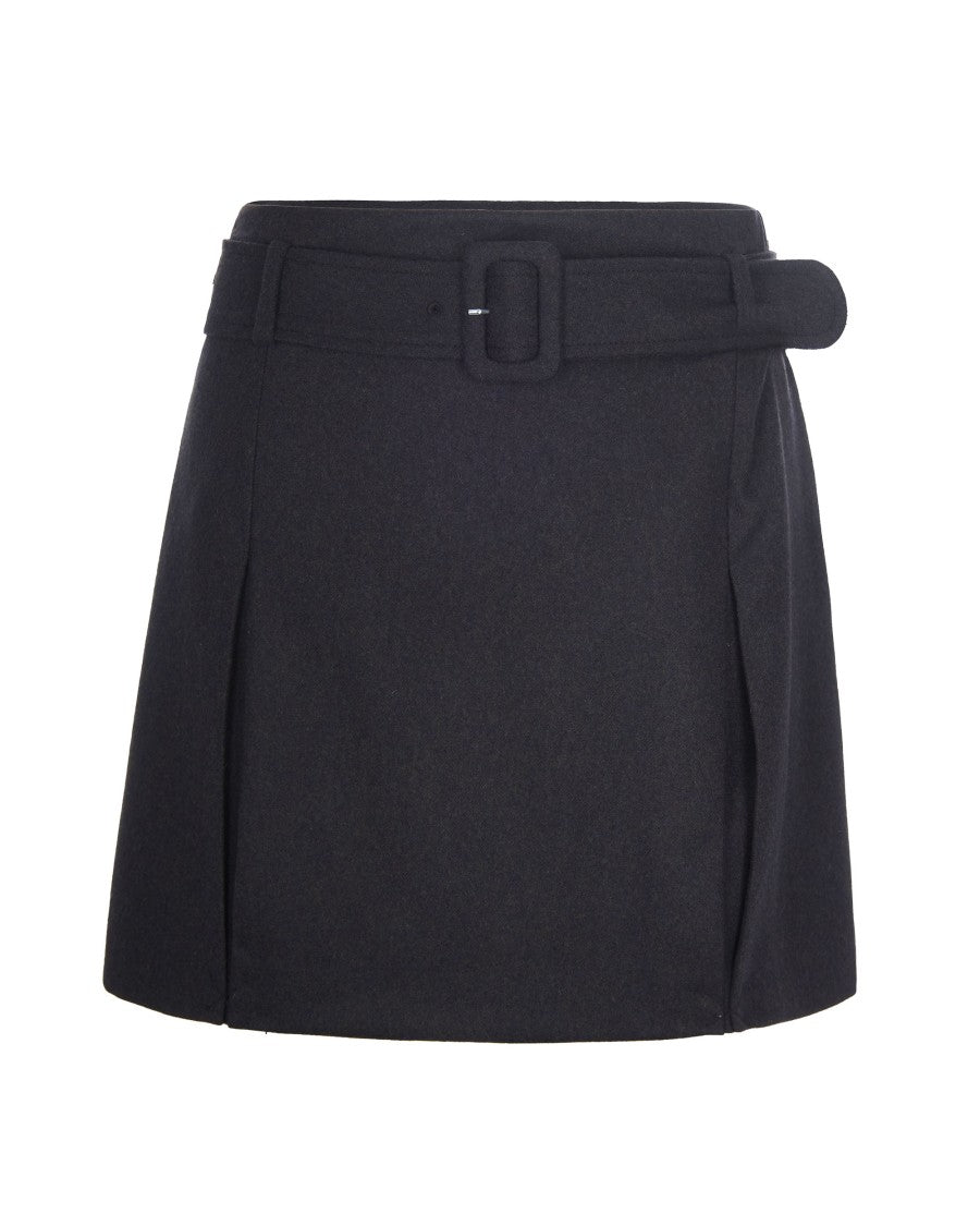 A.P.C. Marron Fonce Chine Wool Skirt