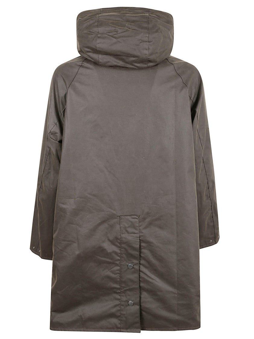 Barbour Solway Waxed Trench Coat With Fixed Hood