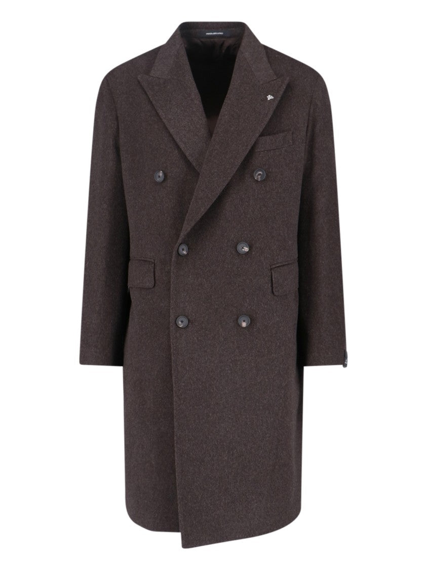 Tagliatore "Pino Lerario" Double-Breasted Coat Brown