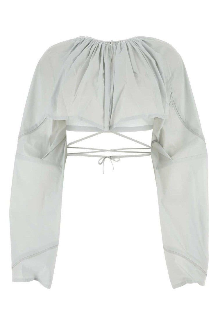 Kiko Kostadinov Light Grey Stretch Cotton Blend Blouse