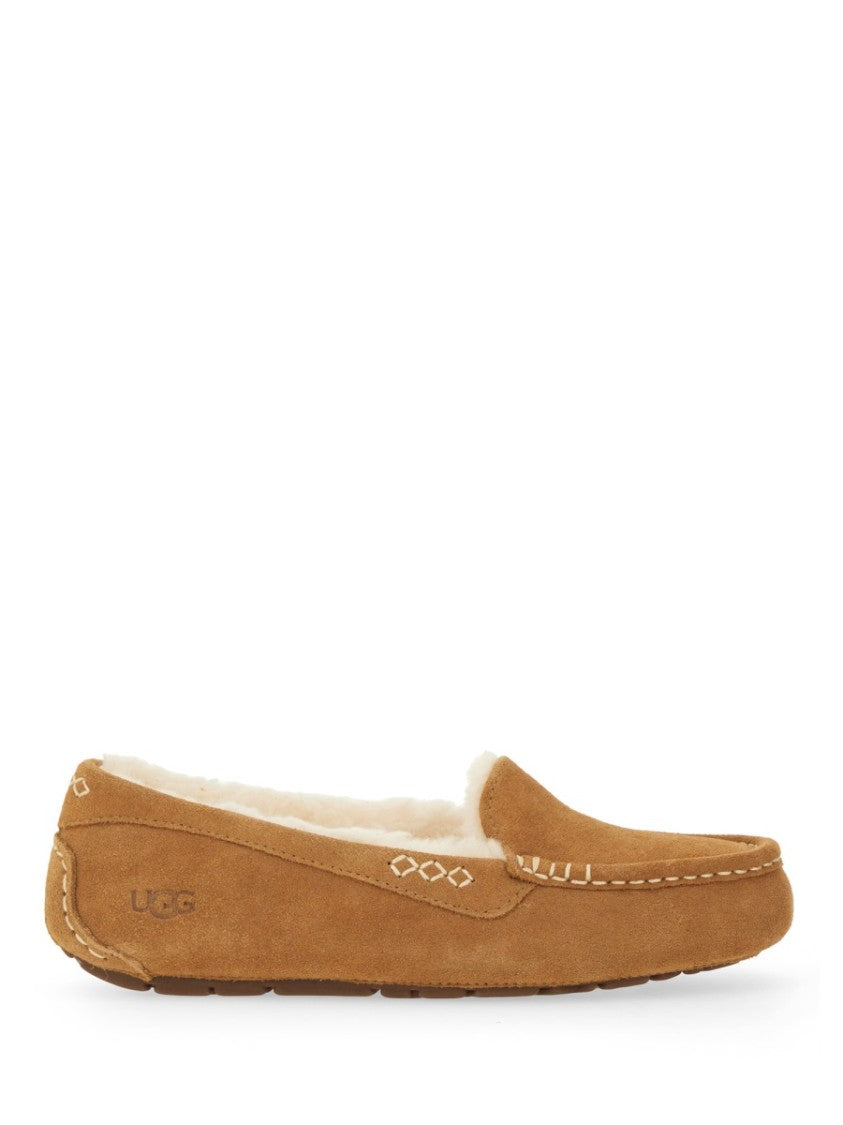 Ugg Suede Leather Slippers With Plush Shearling Lining