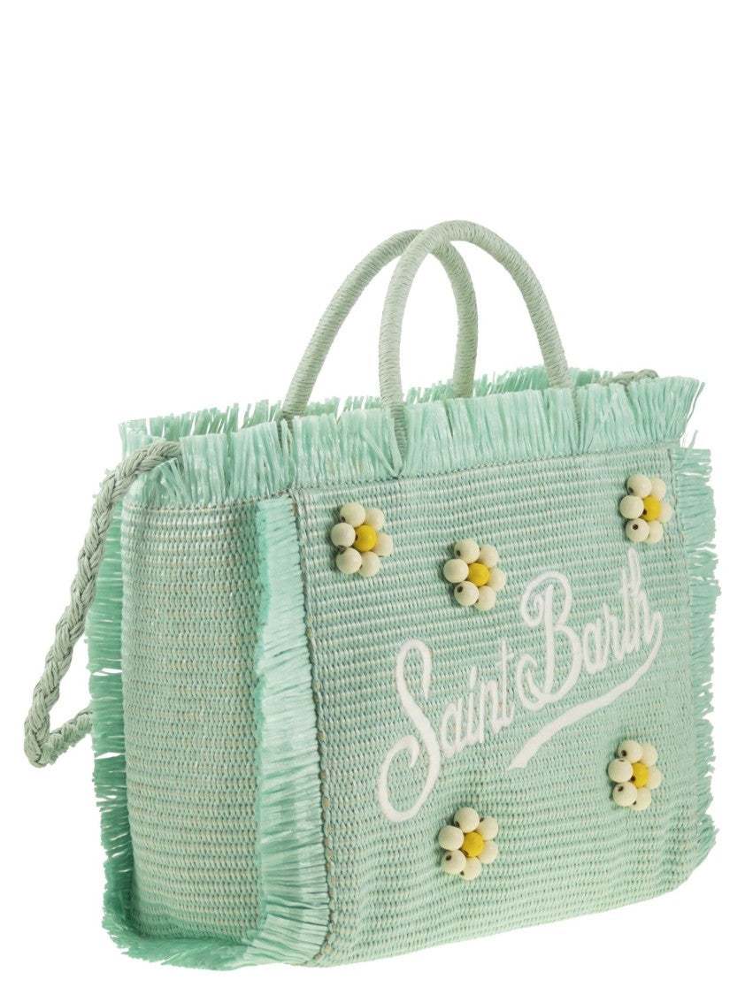 Mc2 Saint Barth Colette - Straw-Effect Bag With Embroidered Logo