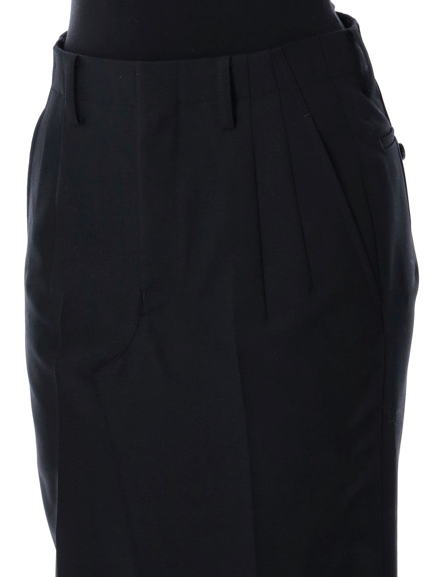 Junya Watanabe Straight Cut Black Wool Long Skirt